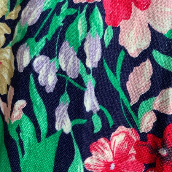 Vintage 80s Cottage Core Floral Extravaganza Midi Dress Sustainable Fashion - Picture 7 of 9